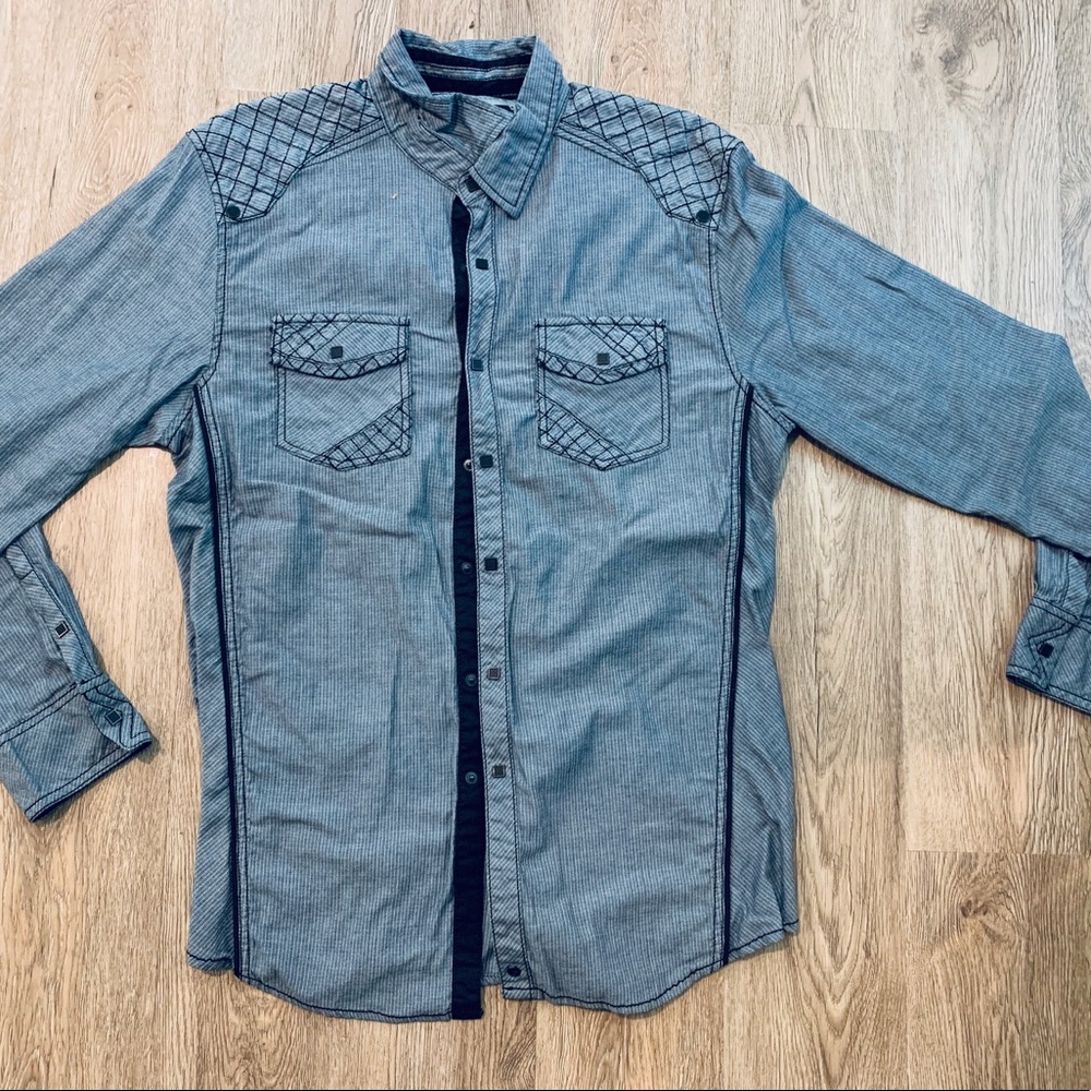 Men’s Buckle Button Up - Denim